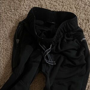 Athletic Works Black Kids Sweatpants with Gray Drawstring